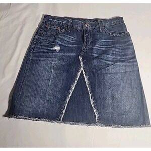 Banana Republic Women's Size 26 Distressed & Frayed A-Line Jean Denim Skirt 90s‎